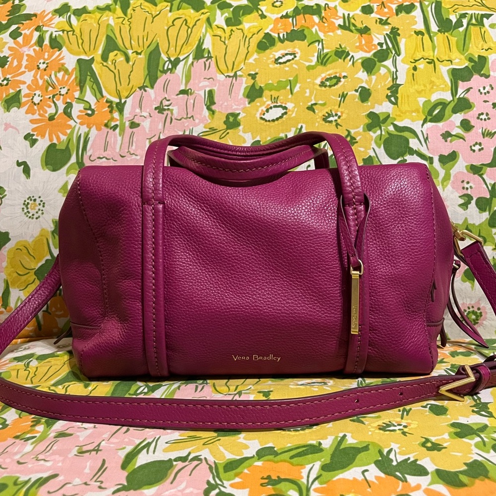 vera bradley leather magenta fuchsia tote